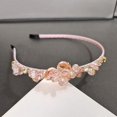 thumbnail image 2 of XASZHN Handmade Crystal Rhinestone Headband for Women Delicate Bridal Hair Clip with Floral Design Pink_002 One Size, 2 of 4