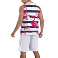 thumbnail image 5 of Rocae Pink Flamingos for Men's Basketball Jersey Lightweight and Breathable Athletic Tank Top,Quick-Drying Sports Jersey, 5 of 9