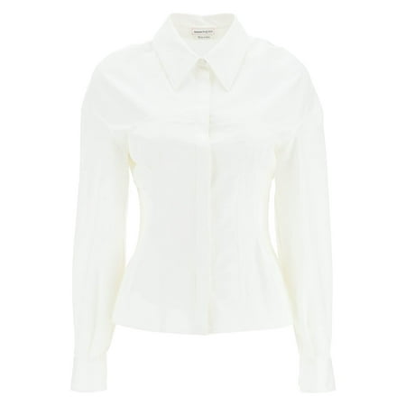 

Alexander mcqueen bustier-effect slim poplin shirt