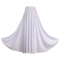 thumbnail image 2 of Fldy Women's Ruffle High Waist Elastic Waistband Dance Skirts Ballroom Dance Stage Performance White L, 2 of 7