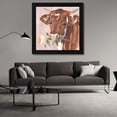 thumbnail image 3 of Annie Warren 20x20 Black Modern Wood Framed Wall Art Titled - Peony Cow I, 3 of 6