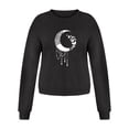 thumbnail image 3 of Puliio Women's Crew Neck Sweatshirt Boho Moon Butterfly Graphic Print Loose Buttery Soft Long Sleeve Afternoon Tea Date Pullover Tops, 3 of 4