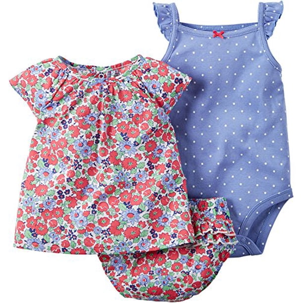 Carter's Carter's Baby Girls' 3 Piece Diaper Cover Set, Red Floral, 3