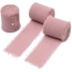 thumbnail image 1 of Zhuge Cintas para embalaje de cajas de regalo, cintas de gasa con bordes sin rematar rasgadas a mano, decoraciones de moños de cinta, tiras de tela de seda real (gris rosa), 1 of 5