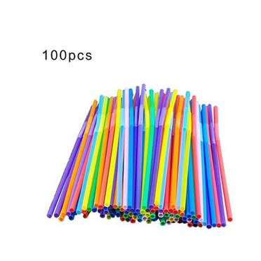 Acdanc 100Pcs Straws,Flexible Plastic Straws,Convenient Disposable Straws