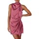 thumbnail image 1 of Vestido PRETTYGARDEN de satén sin mangas con cuello simulado y cinturón ajustable M, 1 of 8