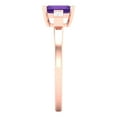 thumbnail image 3 of 0.8 ctw 3 Stone Anniversary Ring for Women | Emerald Cut Natural Amethyst | Hyperallergenic Solid 18K Rose Gold, 3 of 5