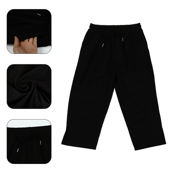 WHAMVOX  High Waist Sweatpants Elastic Yoga Exercise for Women Woman Miss Black