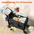 thumbnail image 6 of Vipsafe Foldable Wagon Stroller for 2 Kids, Multifunctional Wagon with Detachable Canopy, Adjustable Handlebars, Removable Seats, and Easy Storage, 6 of 14