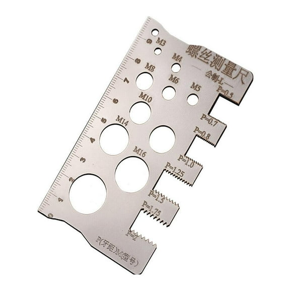 Stainless Steel Thread Checker Tool - Nut & Bolt Identifier, Tap & Drill Bit Size Finder, Pitch Gauge for Fastener Measurement