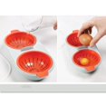 thumbnail image 3 of Cazador furtivo de huevos para microondas, cocedor de huevos de doble taza, cesta de drenaje extraíble, cocedor de huevos para huevos cocidos en microondas(naranja), 3 of 5