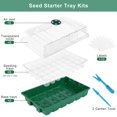 thumbnail image 4 of 6 Pack Seed Starter Tray Kit 40 Cells Seedling Trays with Humidity Dome and Base Mini Propagator Plant Nursery Pots Total 240 Cells for Greenhouse Plants Growing, Green, 4 of 4