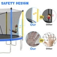 thumbnail image 4 of 14ft Trampoline with Basketball Hoop, SEGMART Upgraded Round Kids Outdoor Trampoline with Enclosure, Heavy-Duty Backyard Trampoline for Adults and Kids, Blue, 4 of 8