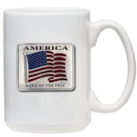 US Flag Coffee Mug, White