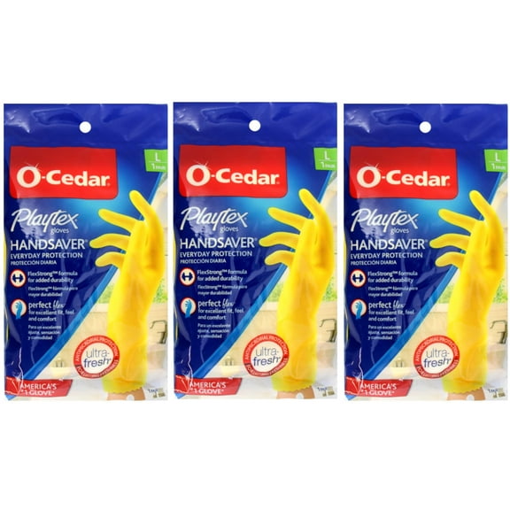 Playtex HandSaver Gloves Everyday Protection Large, 1 Pair (Pack of 3)