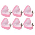 thumbnail image 1 of Caja de anillo de fresa Uxcell, caja de anillo de compromiso romántica, almacenamiento de joyas, rosa, paquete de 6, 1 of 1