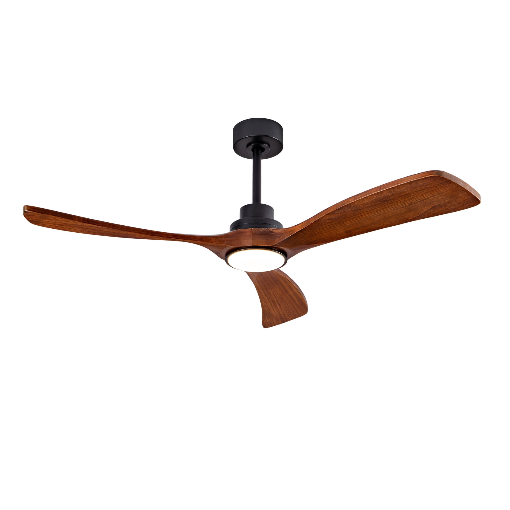 Mintazer 52 in Ceiling Fan with LED Light, Modern Ceiling Fan with Handheld Remote for Indoor Outdoor Bedroom Living Room, Walnut