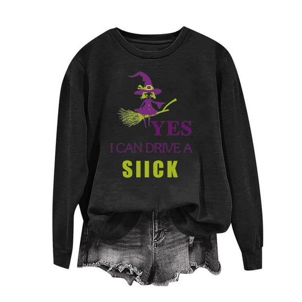 Heisall Womens Hoodies Halloween Print Long Sleeve Loose Casual Crew Neck Sweatshirts 2025 New Arrival Fashion Style