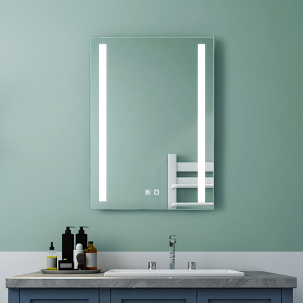 Dimmable 24 x 32 inch XZHYMJ LED Bathroom Mirror Super Slim,90 CRI Touch Button Anti Fog Wall Mounted Waterproof IP44 Night Light