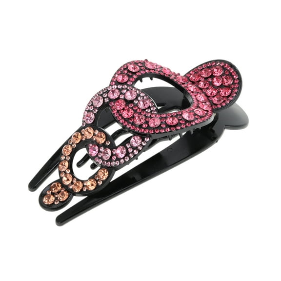 Unique Bargains 1 Pc Fashion Grace Rhinestone Hair Clips for Home Champagne Pink