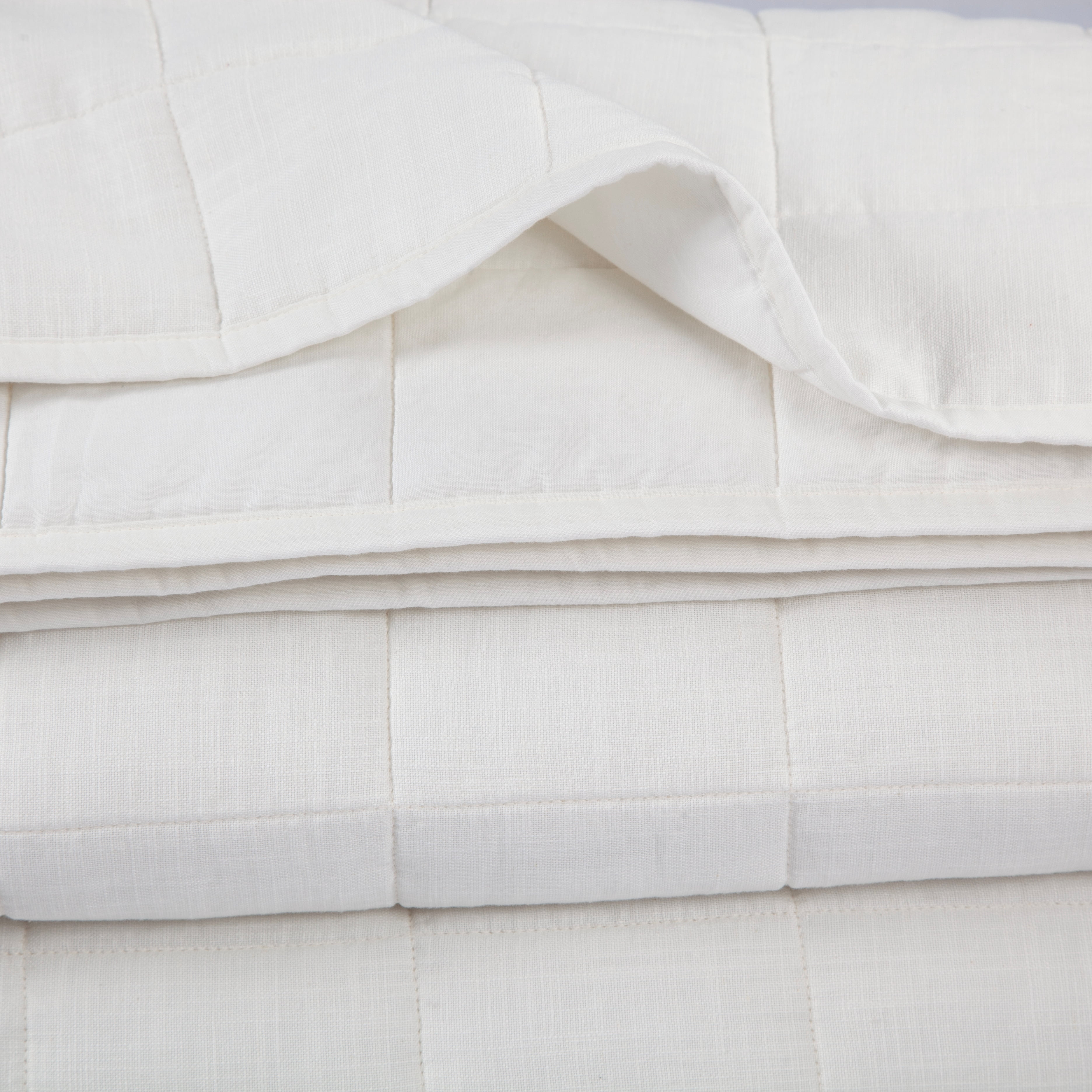 Allswell Cotton Linen Blend Quilt Set, Bleached Linen, Full/Queen