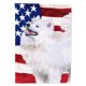 thumbnail image 1 of "Treasures BB9691GF Samoyedo patriótico decorativo al aire libre bandera, tamaño jardín, multicolor" Caroline's Treasures BB9691GF, 1 of 1