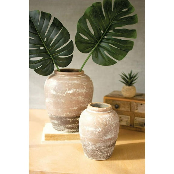 Kalalou Inc Set Of Two Ceramic Two Toned Urns