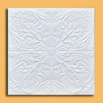 White Styrofoam Decorative Ceiling Tile Astana Case Of 40 Tiles Same As Spanish Silver And R139