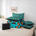 thumbnail image 6 of Castle Fairy Boys Girls Leopard Print Bedding Comforter Set,Blue Orange Full Bedding Set, 6 of 8