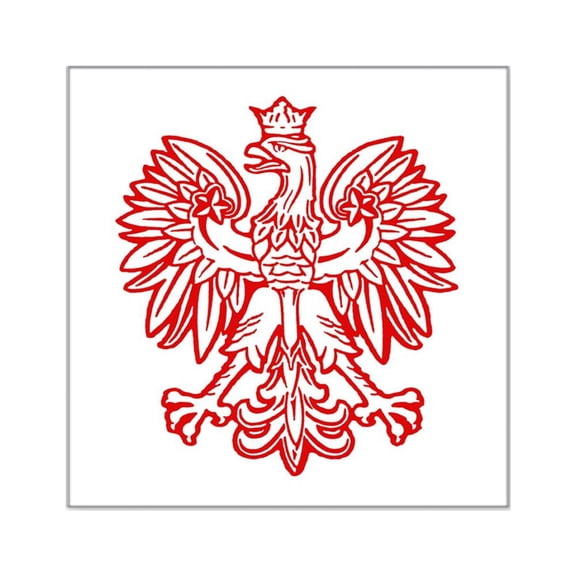 CafePress - Polish Eagle Emblem Oval Sticker - Square Sticker 3" x 3"