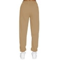 thumbnail image 3 of Fangasis Ladies Sweatpants Tapered Leg Sports Pants High Waisted Bottoms Women Daily Wear Trousers Comfy Fitness Khaki XS, 3 of 4