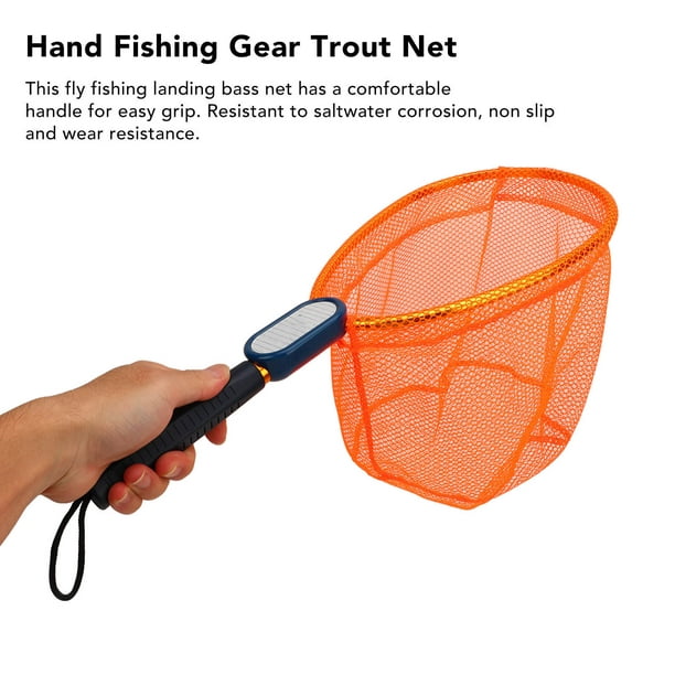 Fly Fishing Landing Net, Non Slip Hand Fishing Gear Bass Net Lightweight  15-30kg Loading Corrosion Resistance For Camping 