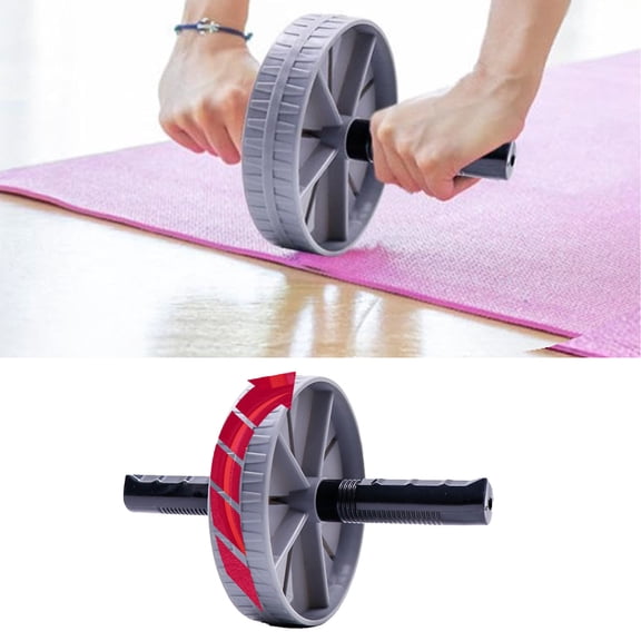 Gytml Non Textured Ab Roller Wheel Ergonomic Grip Handle Core Workout Trainer Floor-Safe Home Gym Abdominal Waist Muscle Exercise Equipment(Grey-3.93Inch)