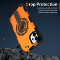 thumbnail image 4 of Allytechgroup Rugged Magnetic Case for Apple iPhone 11, Military-Grade Shockproof Phone Cover with Kickstand,Spinner Fidget Ring,Wireless Charging Support, Dual Layer PC+TPU Protection,Orange, 4 of 7