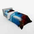 thumbnail image 3 of Ambesonne Landscape Bedding Set 4 Pcs, Sunny Autumn Mountain, Queen, Blue and Red, 3 of 3