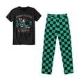 thumbnail image 1 of Pijama Demon Slayer para Hombre, Cuello Redondo Manga Corta con Pantalon Negro Talla EG, 1 of 4