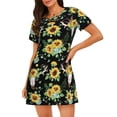 thumbnail image 1 of Disketp Sunflower Skull Boho para Camisón Corto de Manga Corta para Mujeres, Camisón Cómodo con Escote Redondo, Bonito y Confortable, 1 of 6