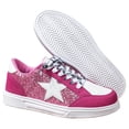 thumbnail image 6 of Knivor Sneakers for Women Low Top Lace Up Flat Skate Shoes Glitter Star Fashion Casual Walking Tennis Board Shoes, 6 of 9