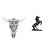 thumbnail image 1 of Arte Colgante De Pared Con Cabeza De Toro Tribal Y Figuras De Caballo, Escultura Decorativa Para Oficina, Granja, Paisaje, Dormitorio., 1 of 8