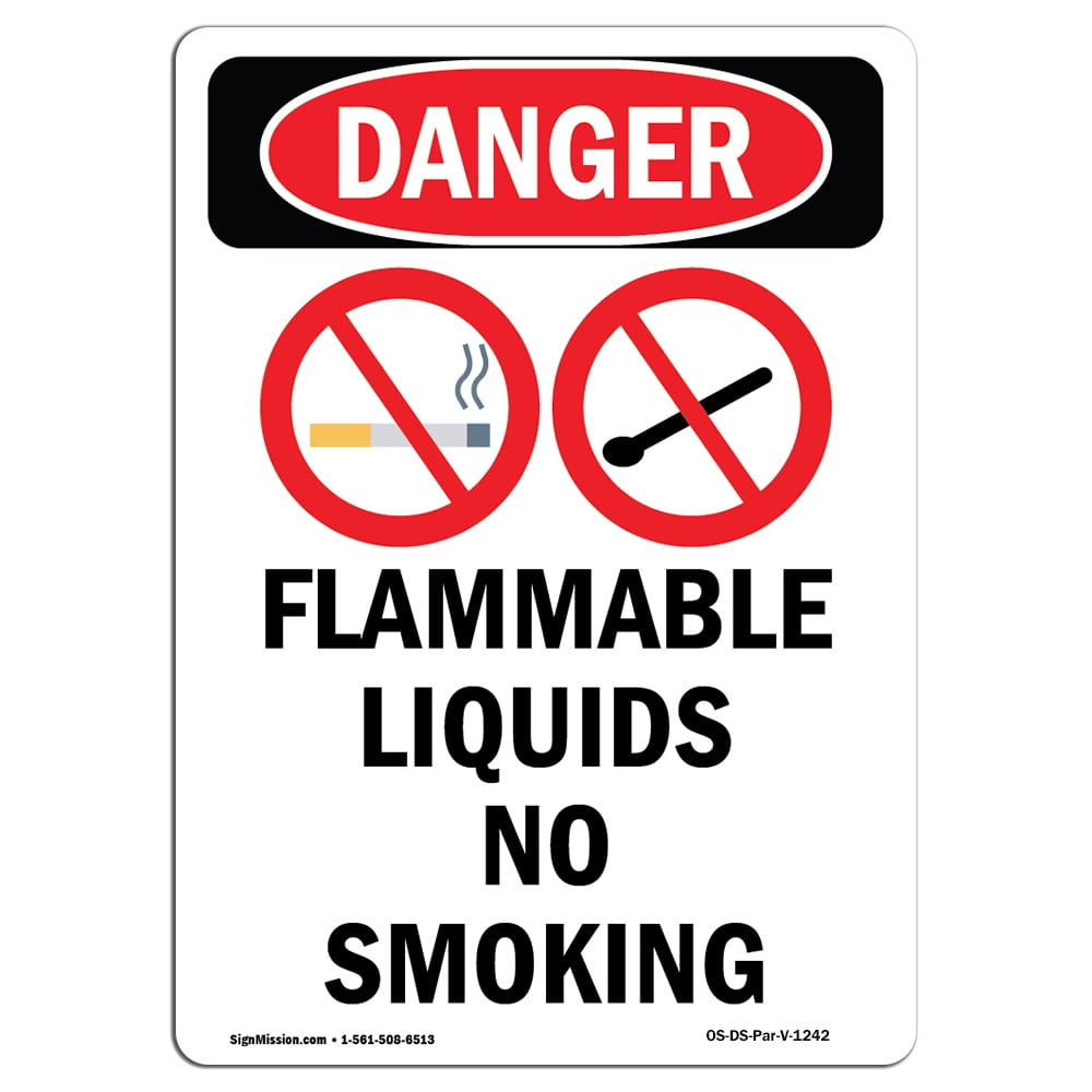 OSHA Danger Sign Flammable Vapors No SmokingHeavy Duty Sign or Label 