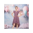 thumbnail image 2 of Sunny Fashion Flower Girls Dress Lavender Lace Ruffle Trim Sleeve High Low Romantic Holiday Casual Pageant 6 Years, 2 of 7