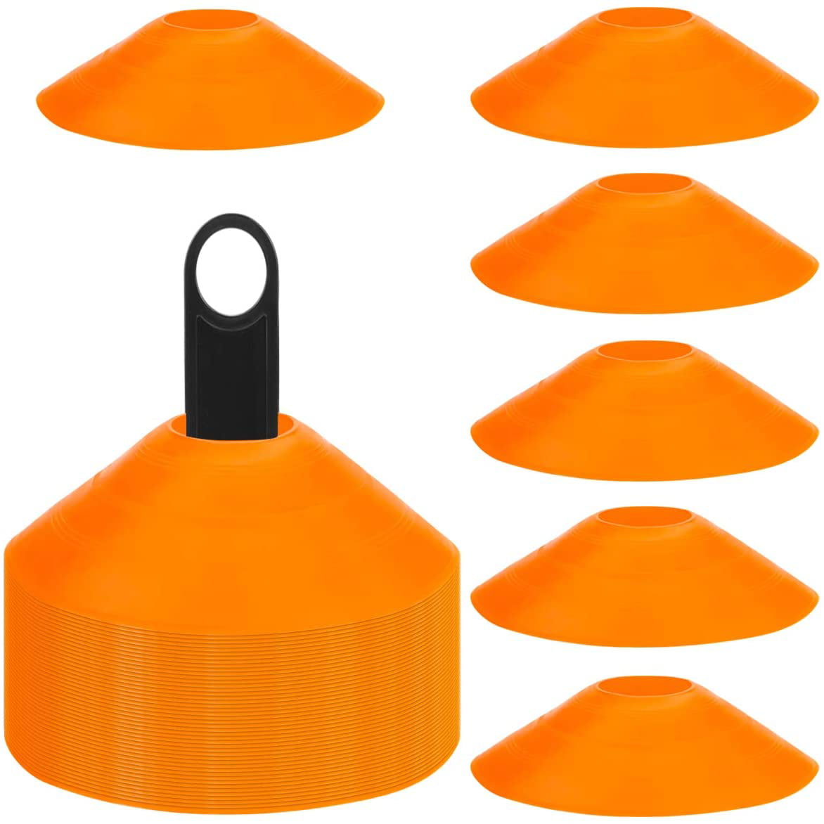 50 Pack Football Sports Training Discs Markers Cones Soccer Exercise Space Mark 