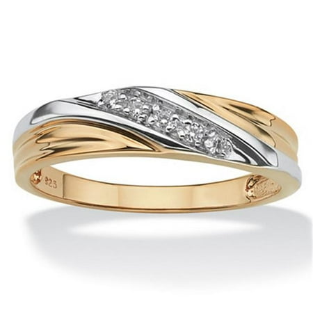 PalmBeach Jewelry 4963013 Men39;s Round 18k Gold over 