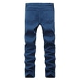thumbnail image 3 of Defitshape Men's Denim Pant Ripped Jeans Button Destroyed Curvy Long Stretch Shredded Pocket Pants Royal Blue 32, 3 of 4