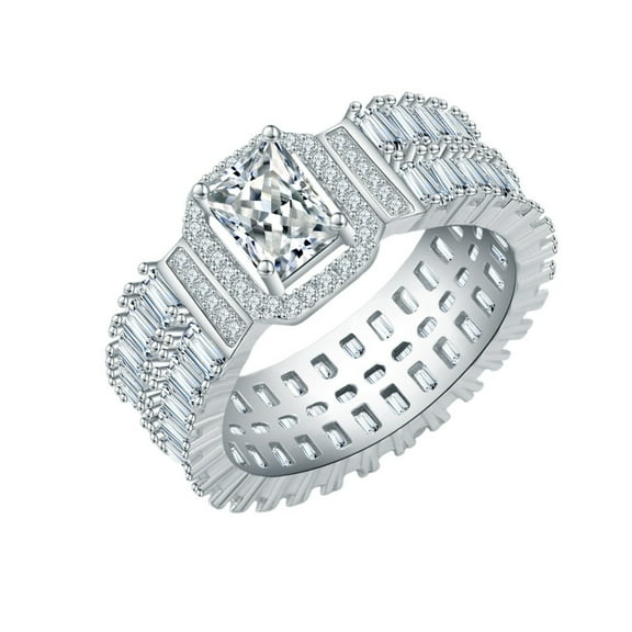 Dazzling 1 Carat Moissanite Rings Women Radiant Cut D Color VVS1 S925 Silver Lab Created Diamond Rings Perfect for Daily Wear Parties Wedding Birthday with Certificate