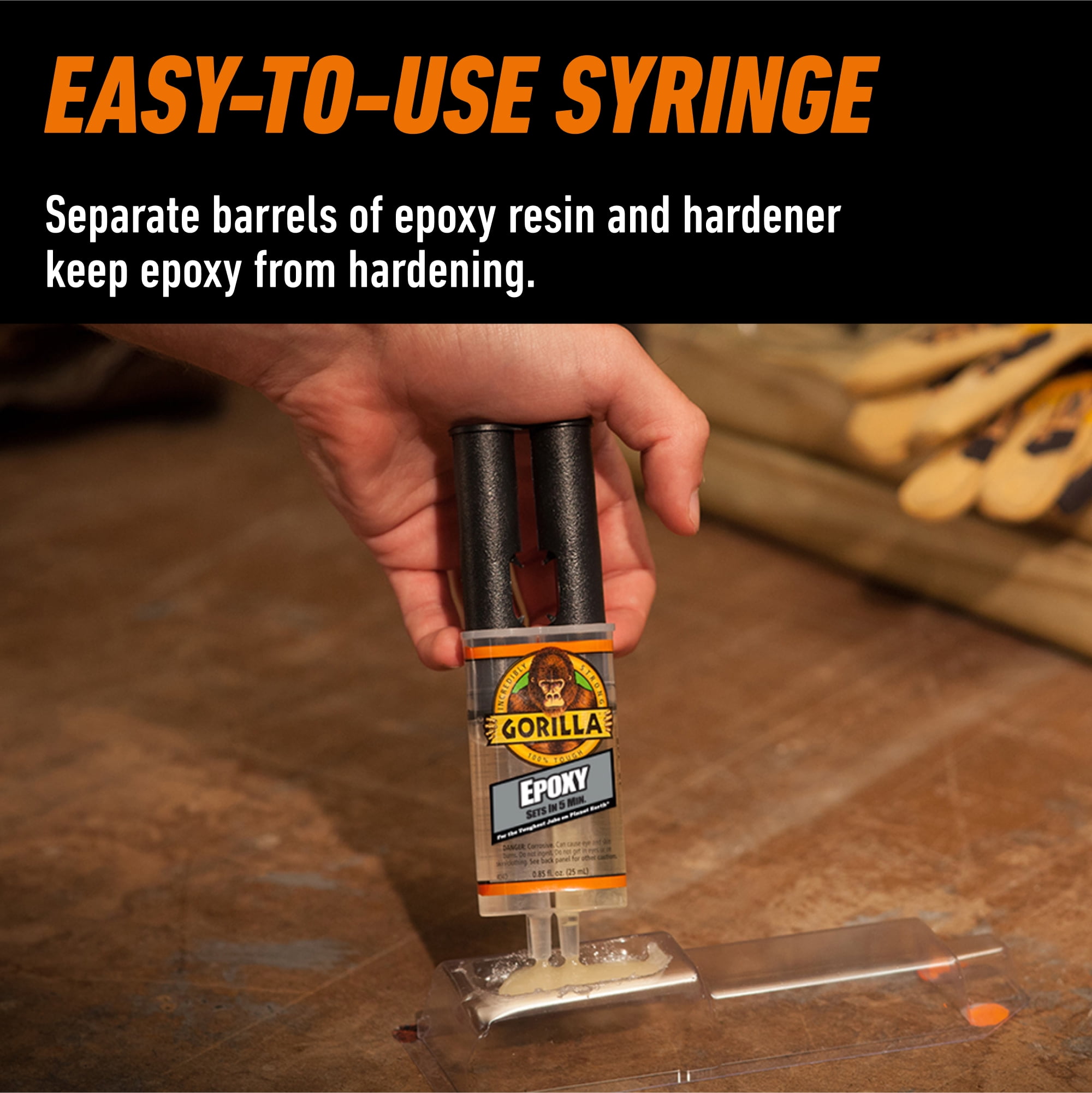 Gorilla Glue Epoxy Resin and Hardener Clear 0.85 oz Syringe
