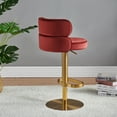 thumbnail image 7 of LUXMOD Bar Stools Modern Adjustable BarStools in Velvet Fabric Counter Height Stools Back Bar Chairs 360° Swivel Stool, 7 of 7