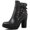 thumbnail image 3 of GLOBALWIN Black Chunky Platform Ankle Boots for Women with Heels 8M, 3 of 8