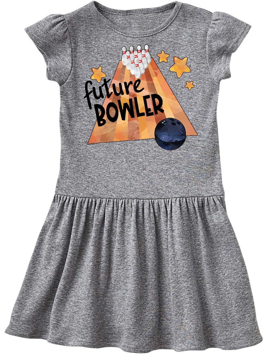 Inktastic Future Bowler Bowling Ball and Pins Gift Toddler Girl Dress