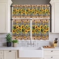 thumbnail image 4 of 3 Piece Kitchen Curtains and Valances Set Spring Sunflower Cafe Curtains 36 Inch Length Checkered Star Farmhouse Retro Valance & Tier Curtain for Living Room Bedroom Small Window 54"x18"+27"x36"*2, 4 of 6
